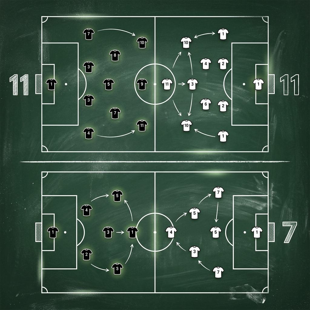 Esquema táctico de fútbol 7 y fútbol 11